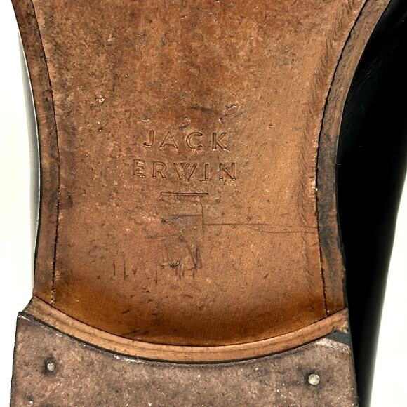 VERY GOOD Jack Erwin Cap-Toe Oxford Black Calf Made in Spain Men's 13 - Picture 13 of 13